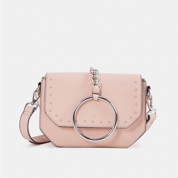 Justfab Sloan Ring Crossbody Bag Blush Pink